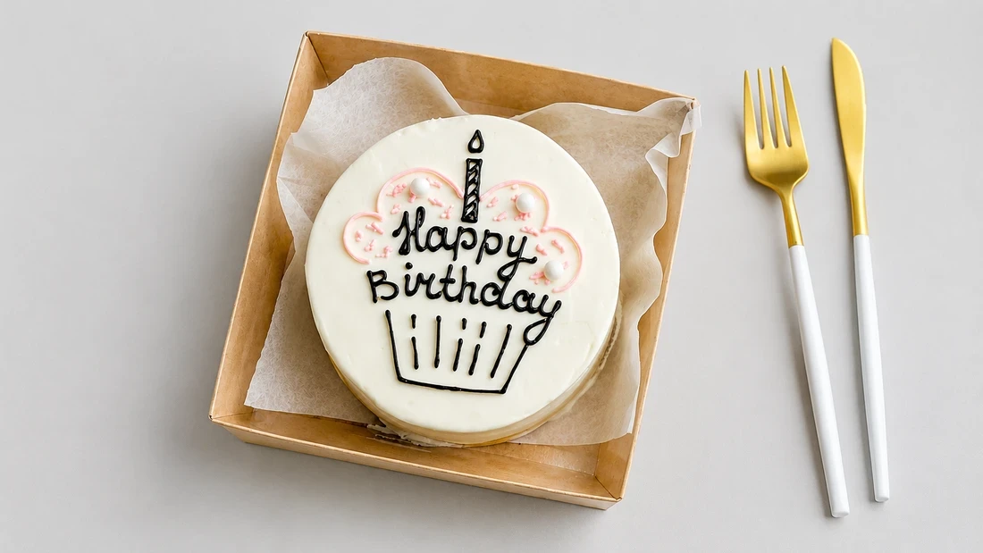 Бенто - торт "Happy Birthday кекс со свечой", изображение 2